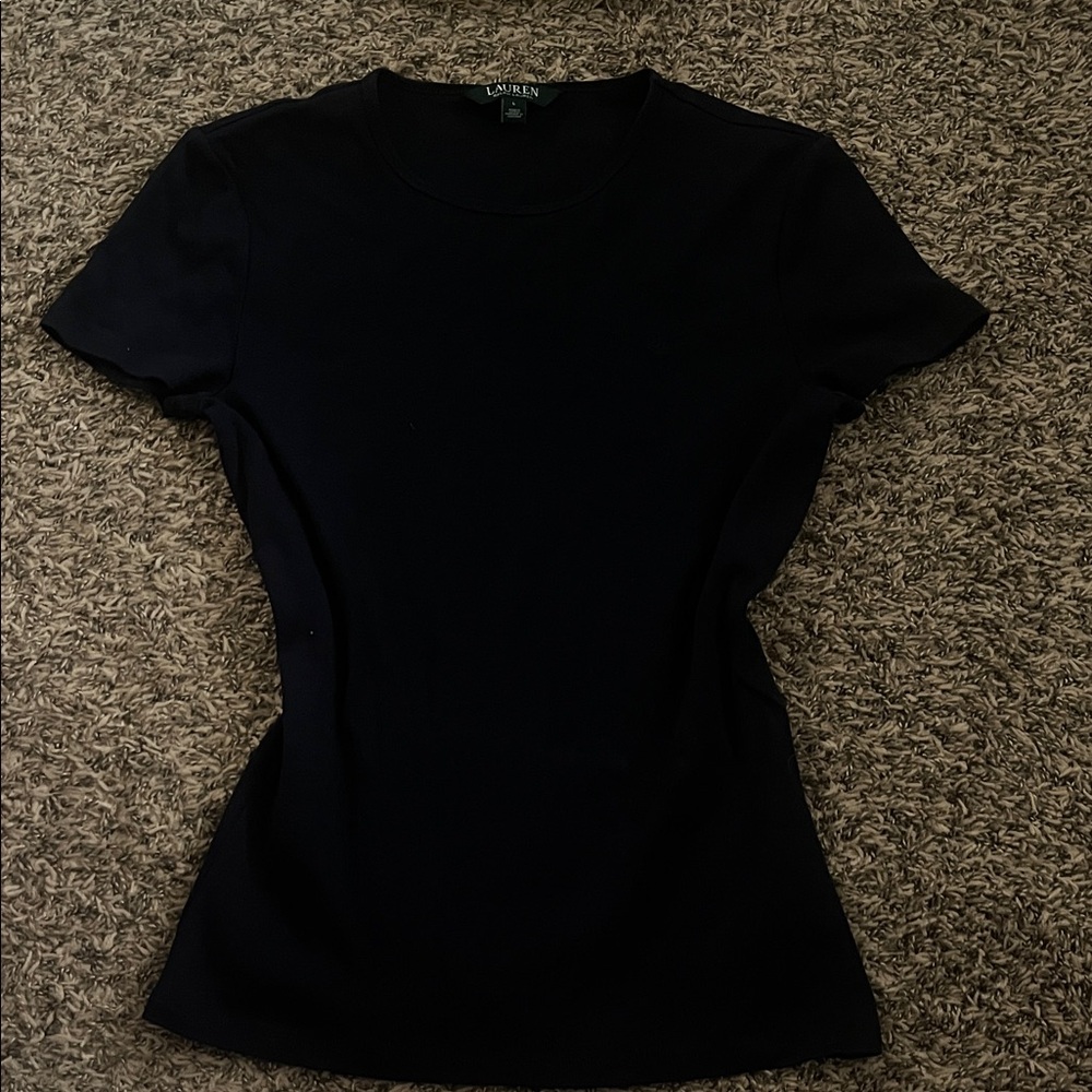 Lauren Ralph Lauren Women's Black Short-Sleeve Crewneck Tee
